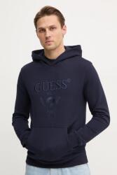 GUESS felső BEAU sötétkék, férfi, nyomott mintás, kapucnis, M5RQ36 KCN01 - sötétkék M