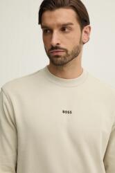 BOSS Orange pamut melegítőfelső bézs, férfi, nyomott mintás, kapucnis - bézs XXL