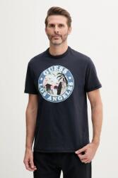 Guess pamut póló sötétkék, nyomott mintás, M5GI15 K8FQ4 - sötétkék M