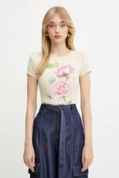 Guess t-shirt ROSE bézs, W5GI33 KA0H1 - bézs XL