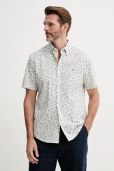 Tommy Hilfiger lenvászon ing férfi, legombolt galléros, fehér, regular, MW0MW38566 - bézs M