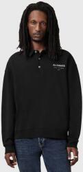 AllSaints pamut melegítőfelső UNDERGROUND fekete, férfi, sima, kapucnis, M046NB - fekete M