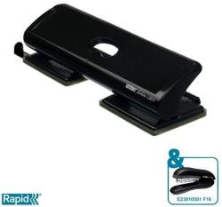 Rapid Lyukasztó, négylyukú, 20 lap, fém, RAPID FC20/4, fekete