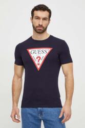 Guess pamut póló sötétkék, nyomott mintás, M2YI71 I3Z14 - sötétkék M