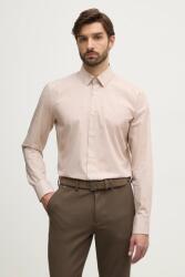 HUGO BOSS pamut ing férfi, galléros, bézs, slim, 50533044 - bézs 41