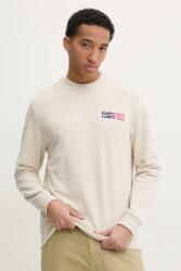 Tommy Hilfiger pamut melegítőfelső bézs, férfi, nyomott mintás, DM0DM20341 - bézs XL