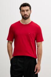 Tommy Hilfiger pamut póló sima, MW0MW37283 - piros L