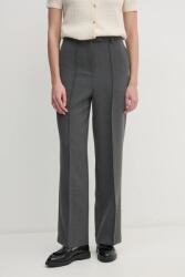 Tommy Hilfiger nadrág női, szürke, közepes derékmagasságú egyenes, WW0WW43875 - szürke 34