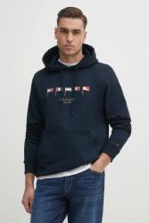 Tommy Hilfiger pamut melegítőfelső sötétkék, férfi, nyomott mintás, kapucnis, MW0MW38666 - sötétkék S