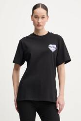 HUGO pamut póló - fekete M - answear - 17 670 Ft