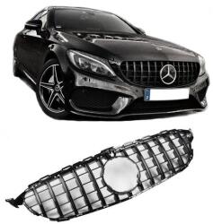  Mercedes Benz W205 C205 C-osztály 2014-2018 fekete hűtőrács Panamerica AMG GT stílusban (360fokos kamerával)