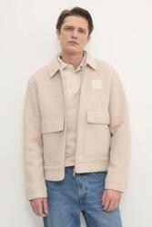 Calvin Klein Jeans gyapjú ingkabát bézs, átmeneti, J30J326707 - bézs XL
