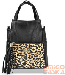Zellia Női Hátizsák 24131 Fekete - Ocelot - Vízlepergetős - (24131)