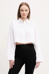 HUGO Blue pamut ing női, galléros, fehér, relaxed, 50538921 - fehér 36