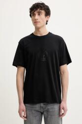 HUGO pamut póló fekete, férfi, nyomott mintás, 50538246 - fekete XS