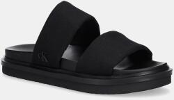 Calvin Klein Jeans papucs FLAT MOLDED DBL BAR SANDAL CV - fekete Férfi 42