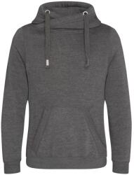 Just Hoods Pulóver keresztezett gallérral - Sötétszürke melírozott | XS (JH021-1000326652)