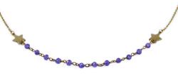Ékszershop Csillagos arany nyaklánc ametiszt kövekkel (1204772)