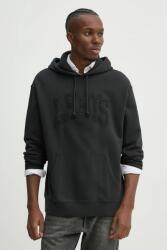 Levi's pamut melegítőfelső fekete, férfi, melange, kapucnis - fekete L