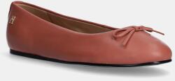 Tommy Hilfiger bőr balerina cipő BALLERINA LEATHER FLAT BOW - narancssárga Női 38