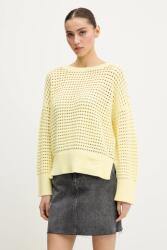 HUGO Blue pamut pulóver női, sárga, 50539390 - sárga L