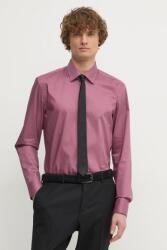 HUGO BOSS pamut ing férfi, galléros, rózsaszín, slim, 50532875 - rózsaszín 42