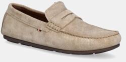 Tommy Hilfiger velúr mokaszin CASUAL SUEDE DRIVER - bézs Férfi 42