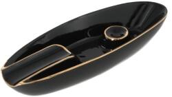 Angelo hosszúkás kerámia szivar hamutál 1 szál szivarnak - Fekete színű (A-421018)