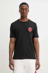 HUGO pamut póló fekete, férfi, nyomott mintás, 50530641 - fekete M