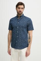 Tommy Hilfiger lenvászon ing férfi, legombolt galléros, sötétkék, regular, MW0MW38566 - sötétkék S