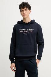 Tommy Hilfiger pamut melegítőfelső sötétkék, férfi, nyomott mintás, kapucnis, MW0MW38672 - sötétkék S