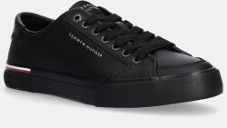 Tommy Hilfiger bőr sportcipő CORE CORPORATE VULC LEATHER fekete, FM0FM05399 - fekete Férfi 40