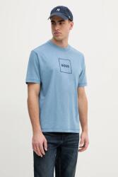BOSS Orange póló vászonkeverékből - kék L