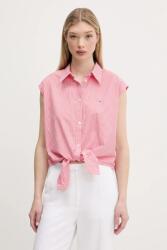 Tommy Hilfiger pamut ing galléros, rózsaszín, regular, DW0DW20291 - rózsaszín S