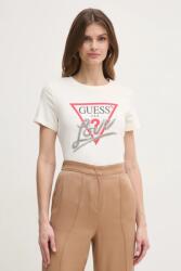Guess pamut póló női, bézs, W5RI10 I3Z14 - bézs XS