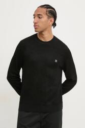 HUGO BOSS gyapjúkeverék pulóver könnyű, férfi, fekete, 50532075 - fekete L