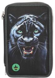 TOPModel töltött tolltartó, 3-emeletes, fekete párdus, LED (5) (413709)