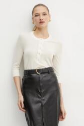 HUGO BOSS gyapjú pulóver könnyű, női, bézs, 50530711 - bézs L