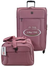 Touareg két részes mályva színű négykerekű bőrönd, fedélzeti táska-hátizsák szett AIR6932-2dbszett Mályva L, táska-háti - borond-aruhaz
