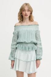 GUESS felső selyemkeverékből AUDREY türkiz, mintás, W5GH0S WE550 - türkiz M