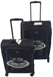 Touareg két részes fekete négykerekű bőröndszett-S, M AIR6932-2db Fekete S, M