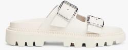 Tommy Jeans bőr papucs DOUBLE STRAP SANDAL bézs, női, platformos, EN0EN02753 - bézs Női 39