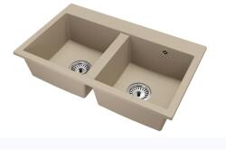 Bradoline Exclusive 20 gránit mosogató automata dugóemelő, szifonnal, bézs, beépíthető (JK-4639)