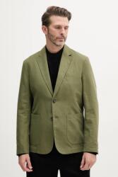 United Colors of Benetton blézer vászonkeverékből bézs - zöld 48