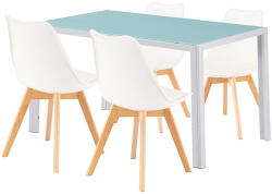 Leziter Nuvia 4+1 étkező garnitúra fehér-fehér (LUAV140W_DA232AW_4) - fabuland