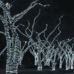 Kültéri toldható jégszikrázó fényfüzér, hideg fehér, 5 m, 50 LED (KDK 202)