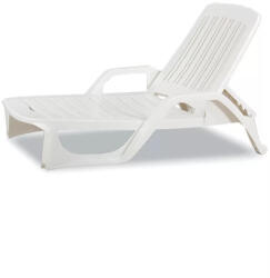  Miami műanyag kerti napozóágy fehér (LBM-WHT)