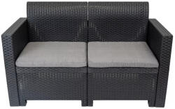  Nero kétszemélyes műanyag kerti kanapé grafit szürke (LBIN2K-GRA)