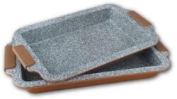 Berghome Line tepsi szett gránit tapadásmentes bevonattal 2 részes, szilikon fogantyúval, 36 és 40, 5 cm, arany barna (BL-1231-arany barna)