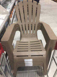 ProGarden Dolomiti fa hatású műanyag kerti fotel döntött támlás taupe O258 (O258)